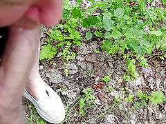 ein freund lutscht meinen schwanz in einem öffentlichen park und schluckt sperma