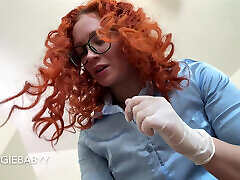 CFNM femdom step-sister gives medical exam & gloved handjob - full video on Veggiebabyy Manyvids
