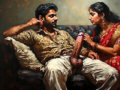 Indian bhabhi fucking with her hot as her husband watches her getting banged
