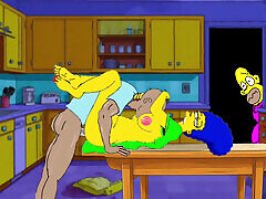 Married Housewife Gets Fucked on the Kitchen Table While Her Husband Stands Quietly Behind the Door and Watches