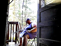 Showering in the water hose. pt 3