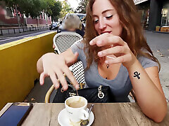 Enjoying a coffee with extra milk