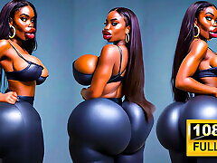 Massive Ebony Bubble Butt Twerk girl arab game - Ai Generated