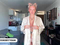 NUDE Bikini Try-on remy lacroix heels with 18 year old British Teen with HUGE TITS