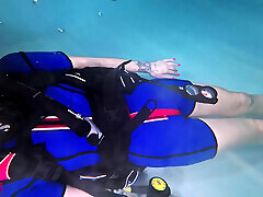 Bound Beneath the Surface - Scuba Tease & Rope Play in Vintage Wetsuit