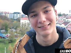 Cute Czech Boy gets Handjob his Big Dick