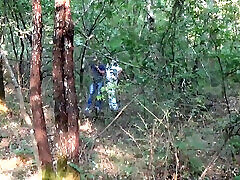 Hot Italian mature on a threesome on the grass