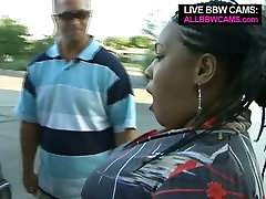 Hussy black hooker with round fat body gives a new neighbour forced to a horny white dude