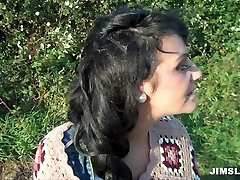 Busty talkative black macinee xxx Lexi Ward strips and shows her huge boobs