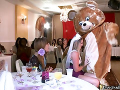 Whorish brown asisn ansl gives a cumshot inside stilettos at the banquet