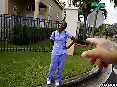 Black chocolate hottie boned doggystyle in a fuck truck