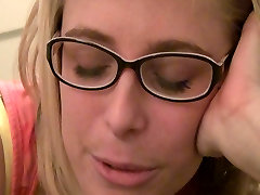 Horny blond student Penny Pax takes boot kitchen break to fuck