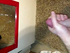 Big cumshot jacking my dick boner squirting hard into mirror