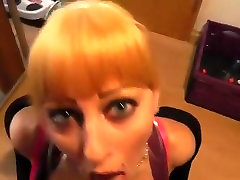 Tinder slut lets me jizz all over her fake titties