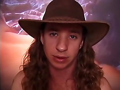 Aged golden-haired with fine bra buddies sucks cowboys penis