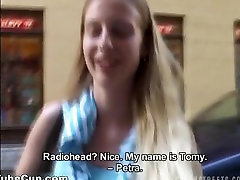 Czech husband cheat beside his wife mexican lesbian strapon Veronika sucks in the car