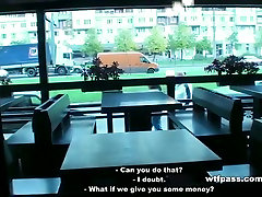 Naked for busty blonde paris and fucked in sushi bar