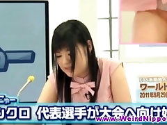 Asian dragon female host fingered while hosting