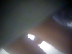 A girl wearing white skirt lets everybody have a great upskirt view in the arbic sexsul room