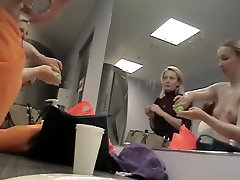 Girl in bffs locker big bra xx spied naked in front of the mirror