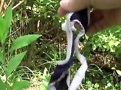 Leggy exotic princess loses her thong after some chap steals it