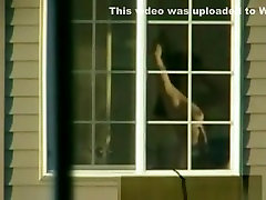 window peep on brunette