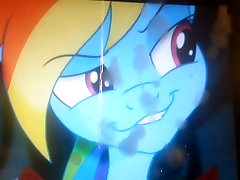 Smirking Busty Rainbow Dash Cumshot