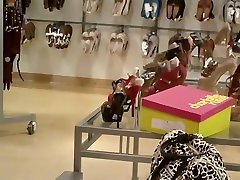 Ghetto girl buying new shoes