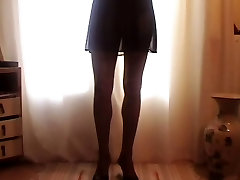 P 4-4 - FOOT FETISH: My Feet in Stockings with open diana hervira