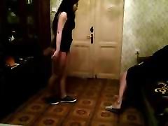Homemade Russian Ballbusting