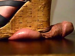 Close up ball and cock stomping