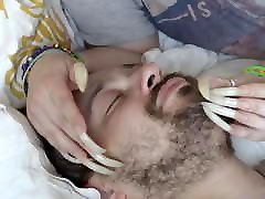 face scratching with long sharp nails