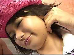 Horny babe pussy fondled and fucked hard in threesome