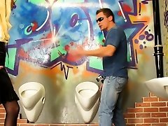 Hot honey gives head at gloryhole and gets coverd in slime