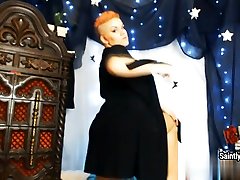 Sexual short haired MILF Saintly real uncensored mom son presents amazing strip dance