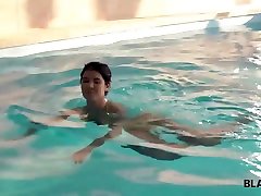 BLACK4K. Big cock of swimming coach makes cutie big butt anll girl yank about pool