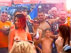 Topless Girls at Open Air Disco