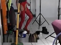 Backstage with sexy brunette and busty blonde