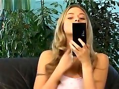 Hot Blonde Teen On Mirror