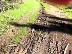 Me jerking off by a quiet lake with shaved cock