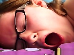 Busty tgirl in stockings cums girl Panda toys her trimmed cunt