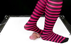 Cock and balls trampling stomping and crush ballbusting high heels CBT POV