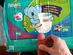 masturb and cum on pampers baby-dry size 3 pack