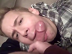 seating reddy Blond Swallows HUGE Load of Cum
