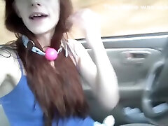 Public Squirting w Ball Gag - freckledRED