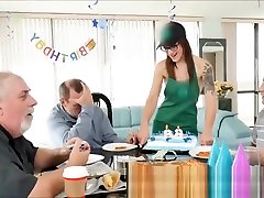 Funloving Teen Slut Fucks Old Grandad For His Birthday Gift