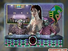 3D animated chained and fucked by water monst