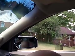 Ebony public blowjob in car at daylight