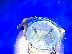 wetlook waterbowl circus white wet lycra seethru