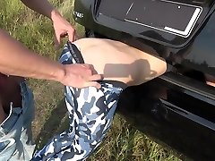 Step Brother Grinding And Cum On Yoga Pants Sister While She Stuck in Trunk